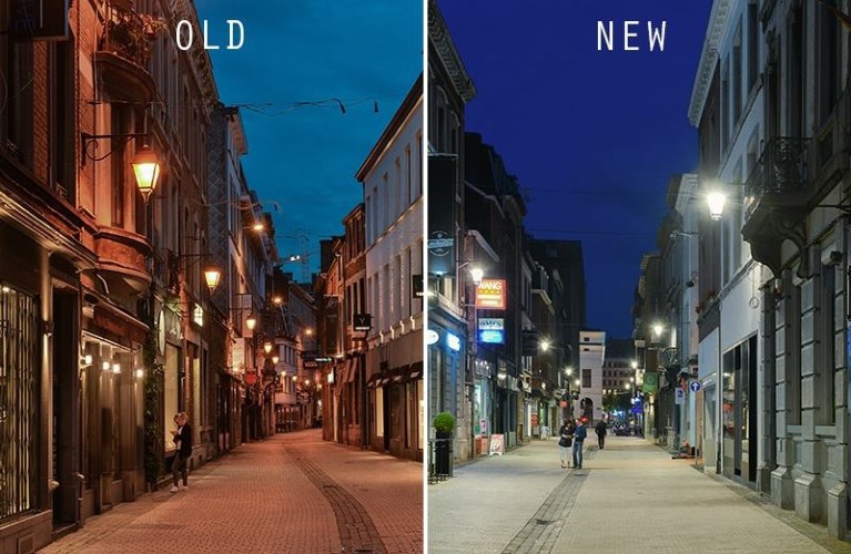 Le vieil éclairage public remplacé par des LED