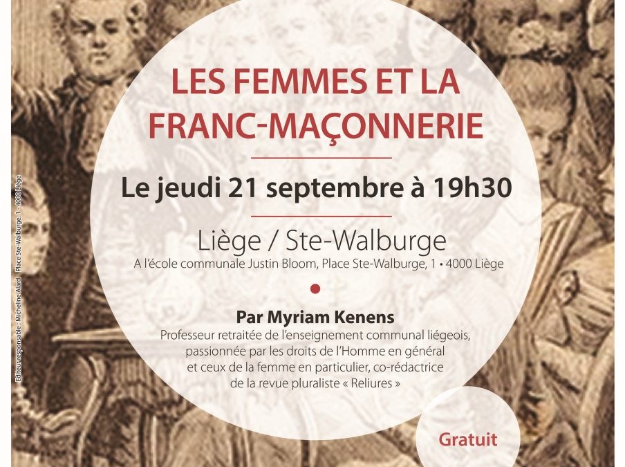 Agenda ► Conférence/débat : Les femmes et la Franc-maçonnerie