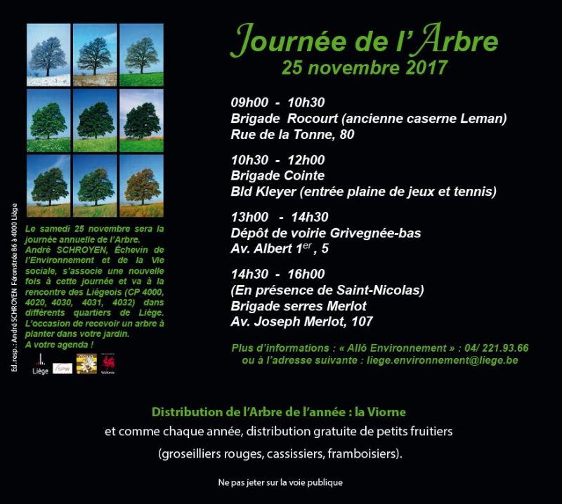 C’est la journée de l’arbre le samedi 25 novembre