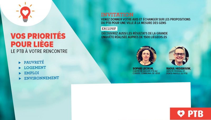 Sondage du PTB en vue des élections d’octobre