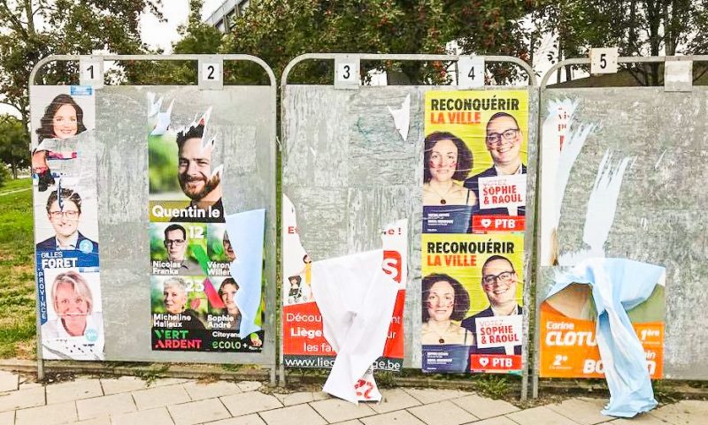 Affiches électorales arrachées… sauf celles du PTB