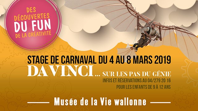 Agenda ► Stage de Carnaval pour les enfants 9-12 ans : “Da Vinci…sur les pas du génie” – Du 4 au 8 mars