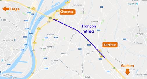 E40/A3 – Cheratte-Barchon : modification des conditions de circulation suite au projet ALEGrO