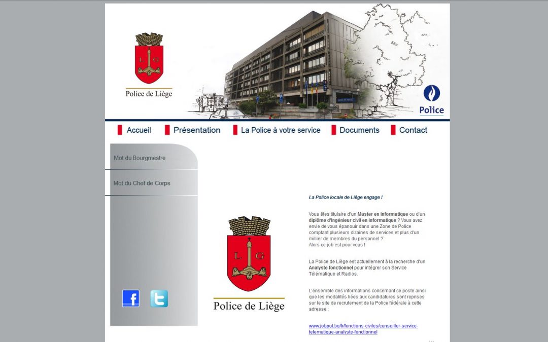Le site web de la police de Liège hors-service