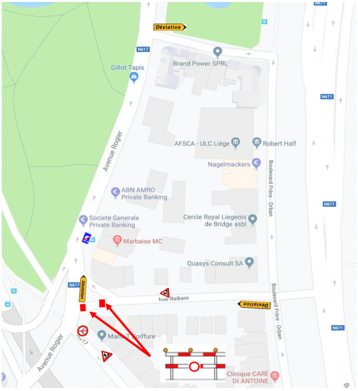 Travaux à Chénée, dans le centre et rue Raikem