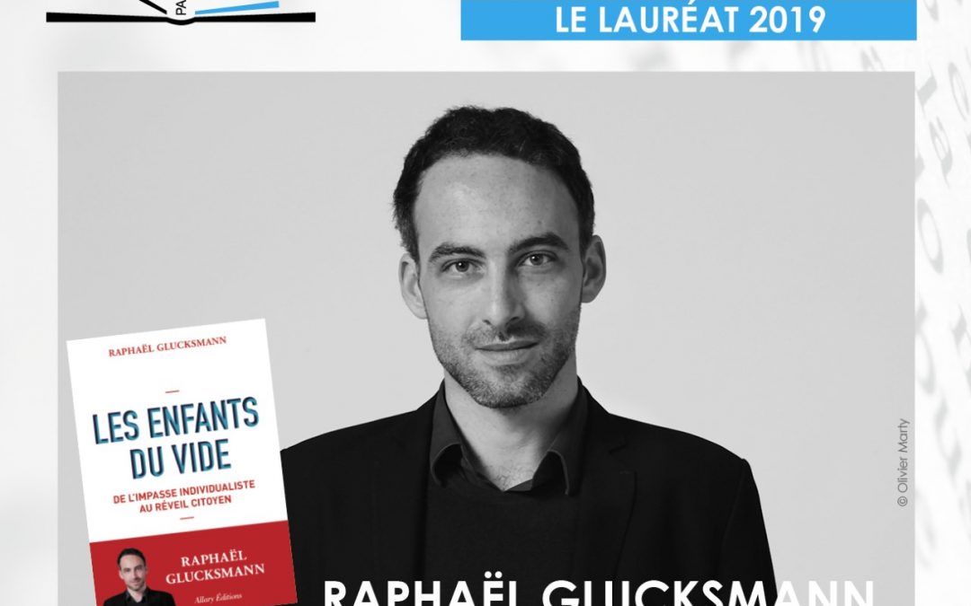 Raphaël Glucksmann est le lauréat 2019 du prix littéraire Paris-Liège
