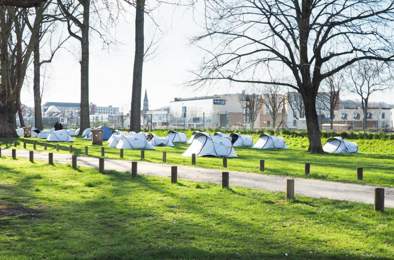 Les SDF installés dans des tentes au parc Astrid sont pour le moment épargnés par le coronavirus