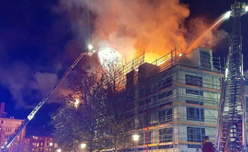 Gros incendie au Cadran dans un hôtel en construction
