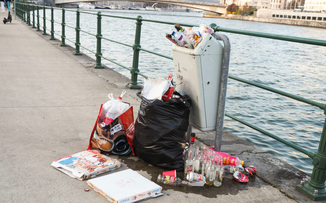 Toujours trop de déchets laissés après les fêtes organisées dans les parcs ou leurs abords