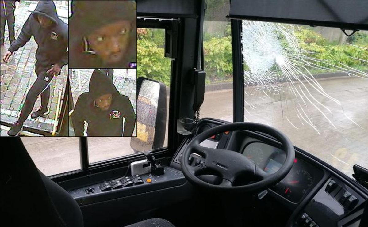 La police recherche cet homme qui a lancé un pavé dans le pare-brise de l’autobus