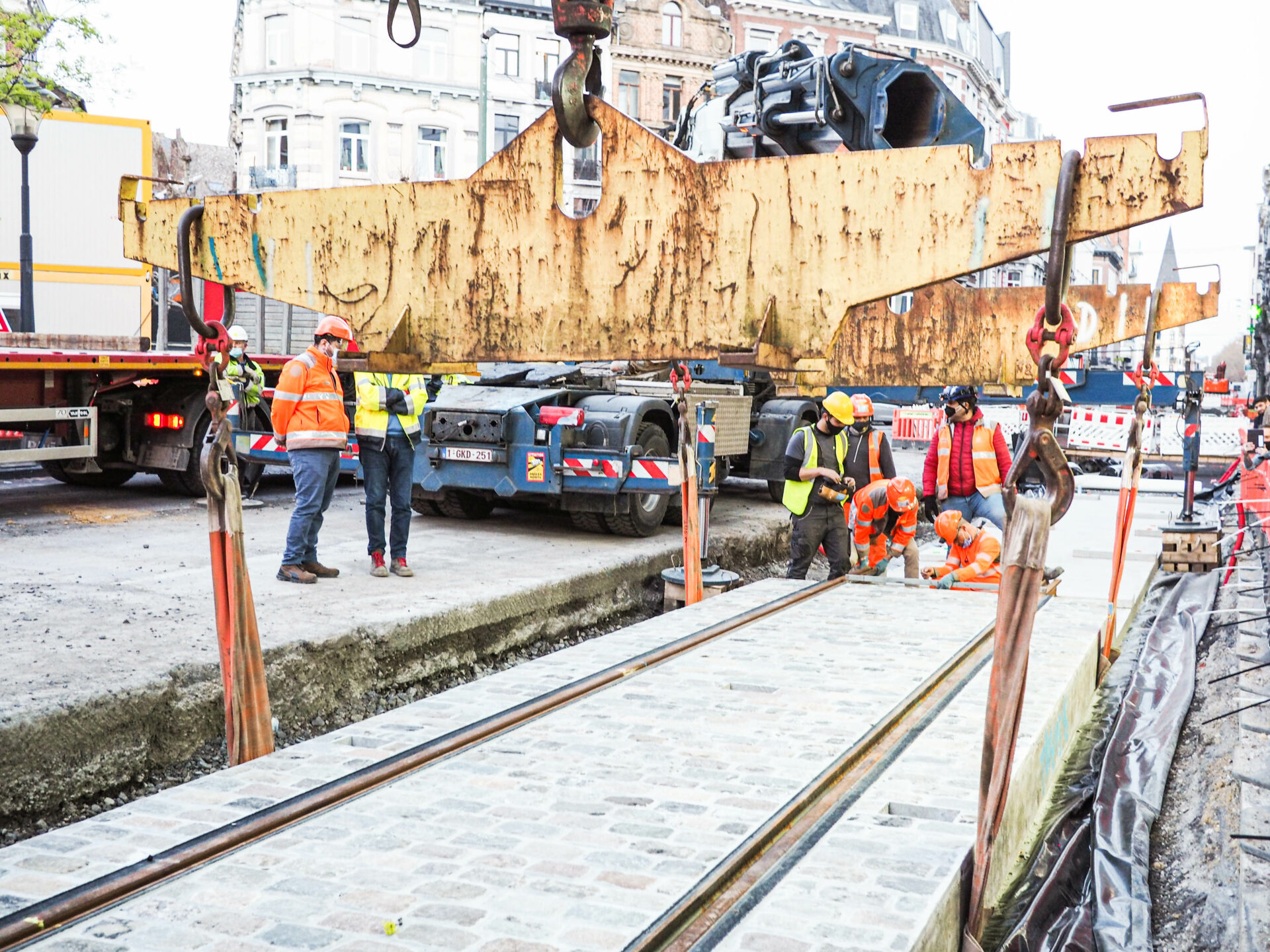 La rue Léopold fermée deux nuits pour la pose de nouveaux rails du tram