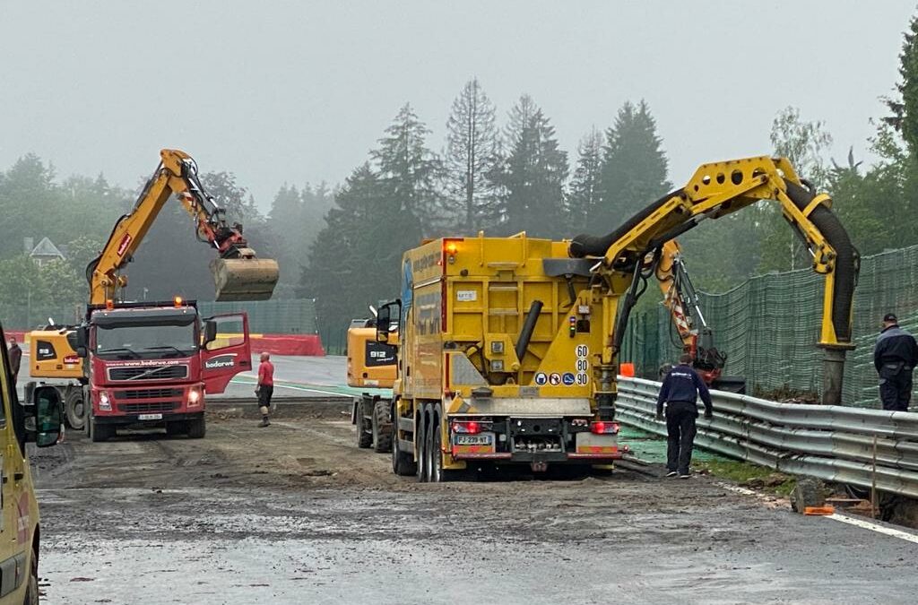 La piste s’est soulevée à Spa-Francorchamps suite aux inondations