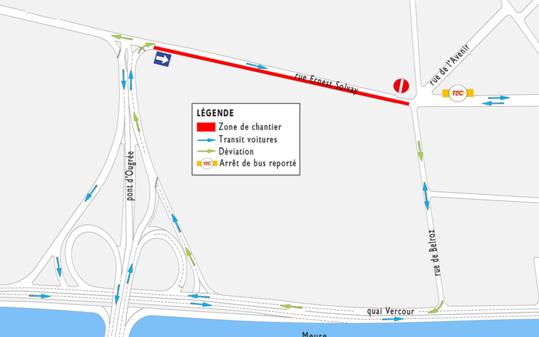 Une partie de la rue Ernest Solvay temporairement mise en sens unique