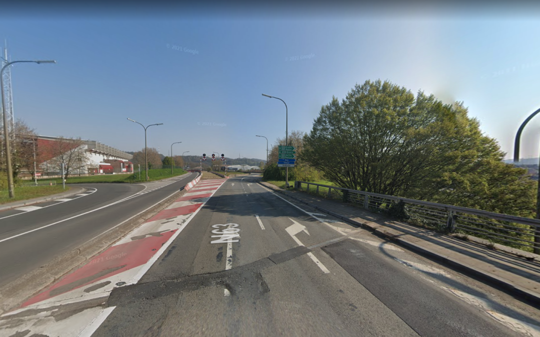 La rampe du pont d’Ougrée inaccessible suite aux travaux du tram