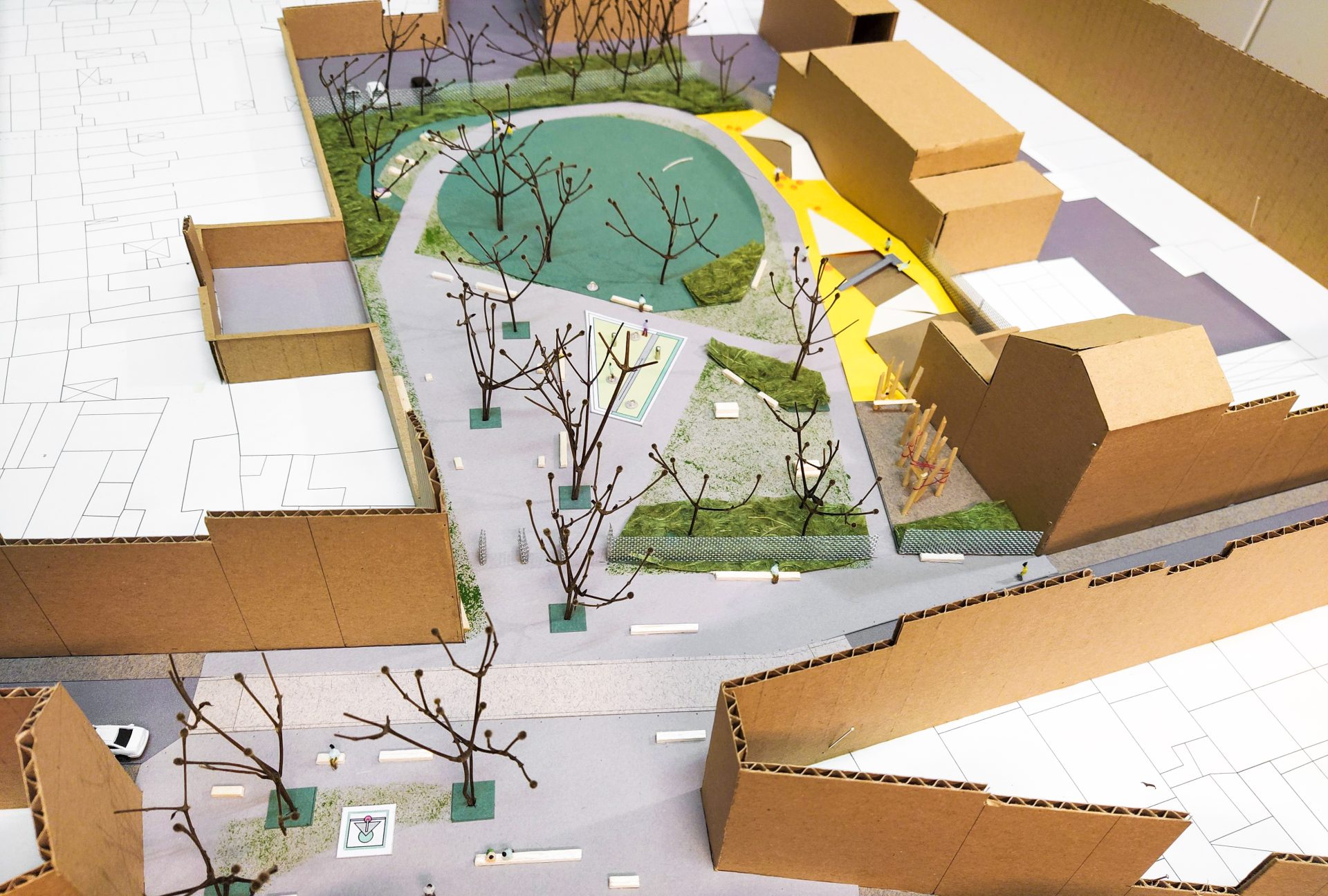 Nouvel espace de détente et de loisirs avec fontaine et jets d’eau dans le quartier du Longdoz