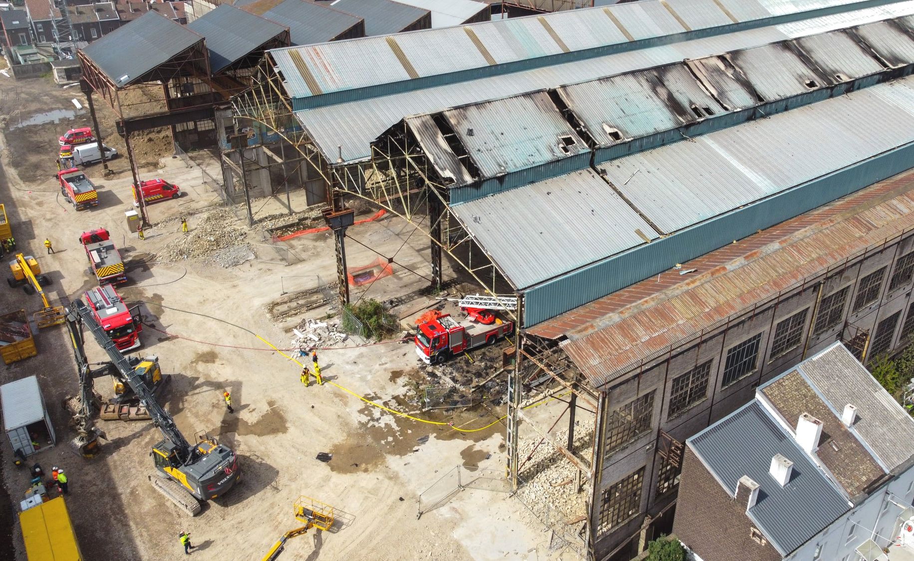 Incendie dans les anciens ateliers d’ArcelorMittal à Ougrée