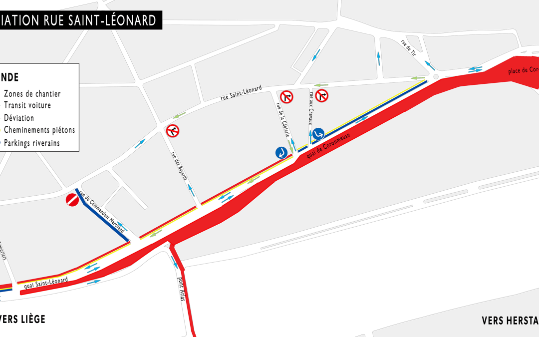 Déviation rue Saint-Léonard pour le chantier du tram: action requise pour les véhicules stationnés