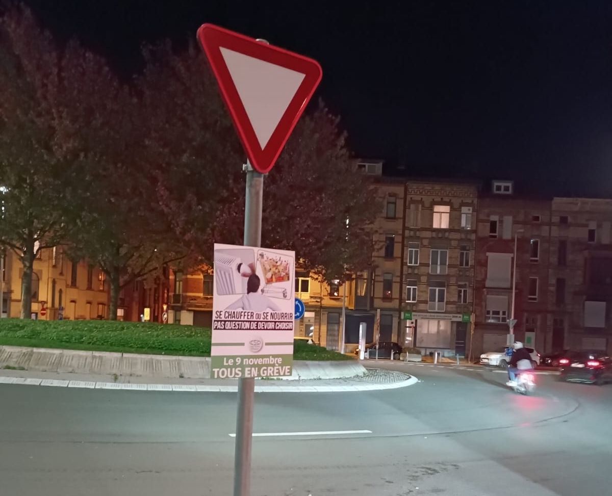 Des affiches de la CSC sont apparues ce matin