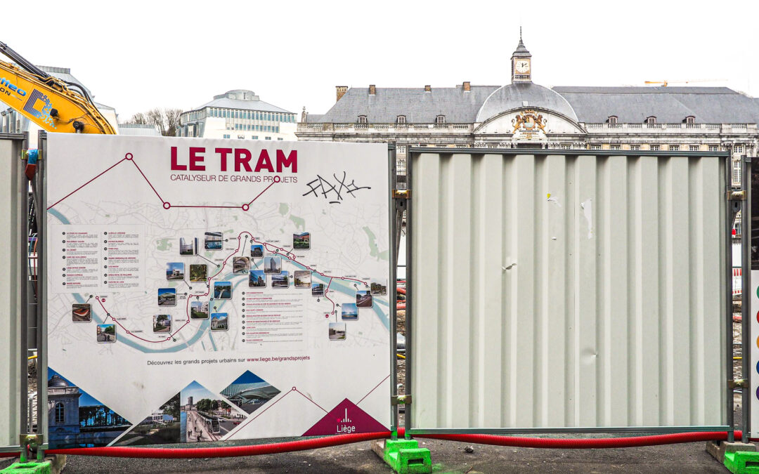Tram: reprise des travaux place Saint-Lambert, place du Marché et rue de Bex