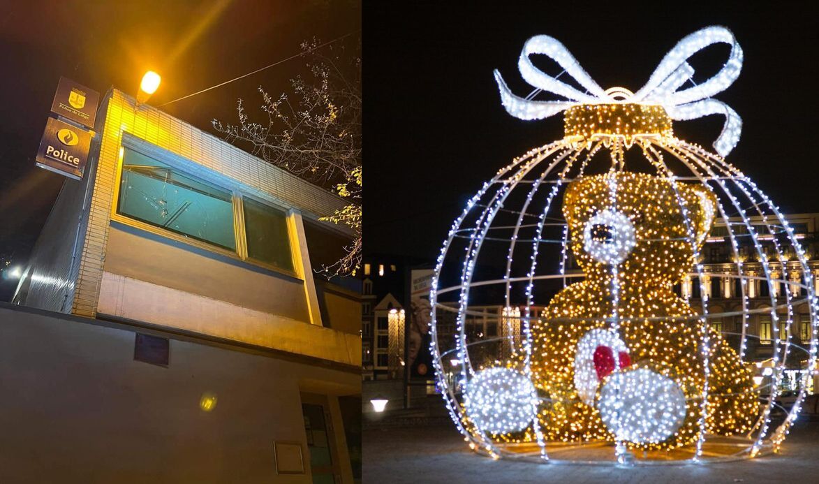 Un commissariat attaqué et l’ours lumineux du Village de Noël détruit après la victoire du Maroc contre la Belgique