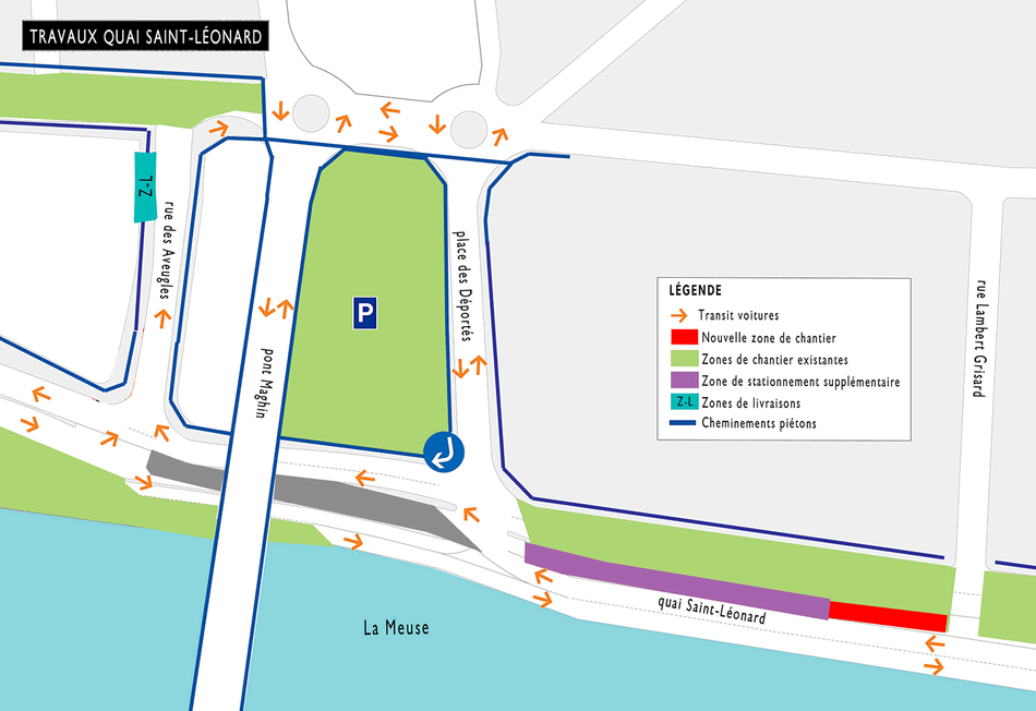 31 places de stationnement riverains en plus quai Saint-Léonard