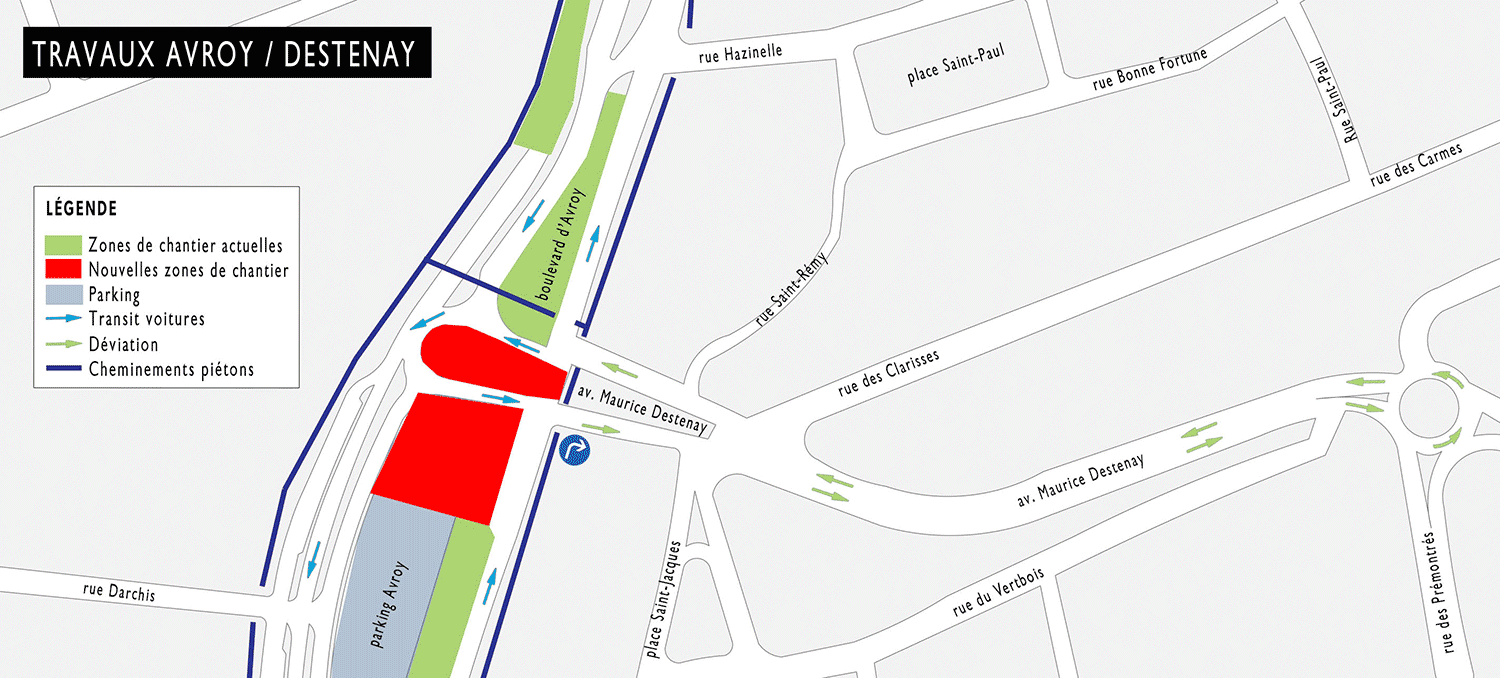 Une déviation mise en place boulevard d’Avroy pour des travaux à hauteur de l’avenue Destenay