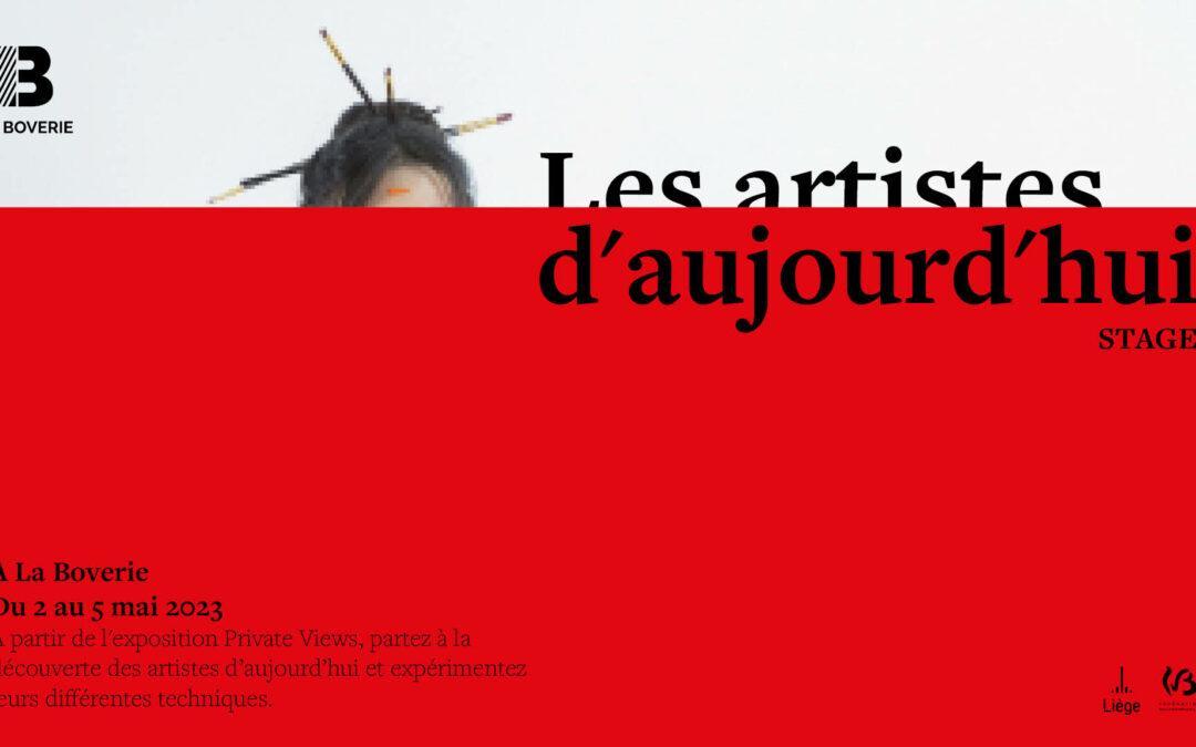 Agenda ► Stage  «Les artistes d’aujourd’hui»