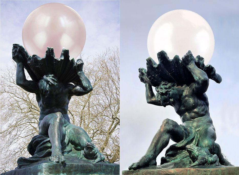 Quatre perles géantes vont être installées sur les sculptures du pont de Fragnée