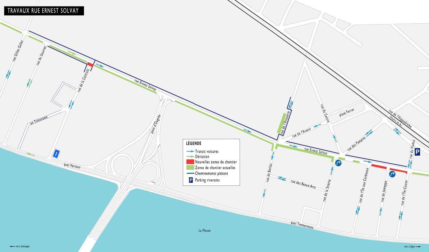 Travaux rue Ernest Solvay: des déviations mises en place