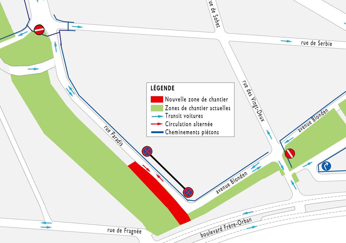 Travaux d’égouttage rue Paradis jusqu’à la fin du mois