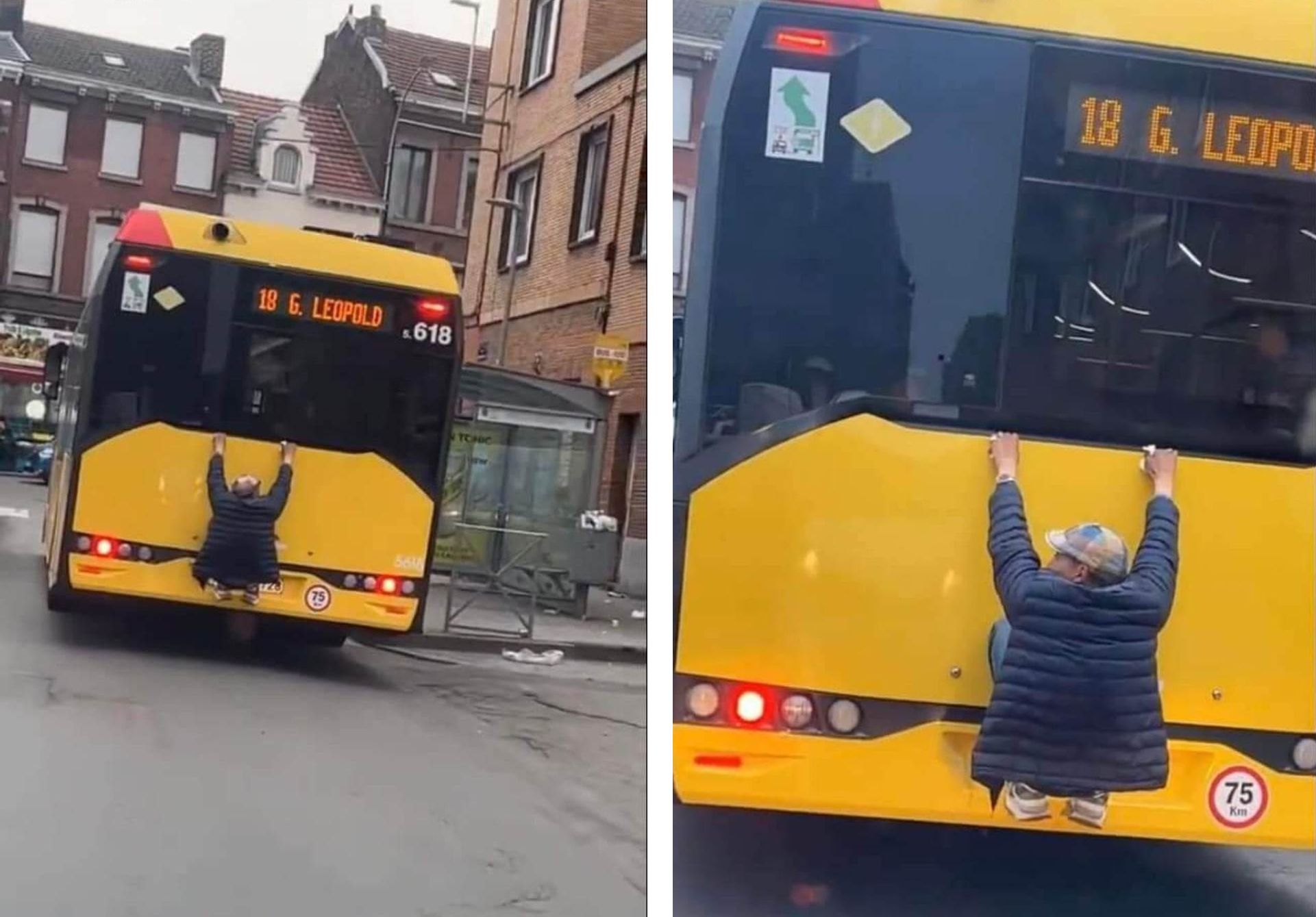 Circuler accroché à l’arrière d’un bus pour « économiser le prix d’un ticket » ? Mauvaise idée !