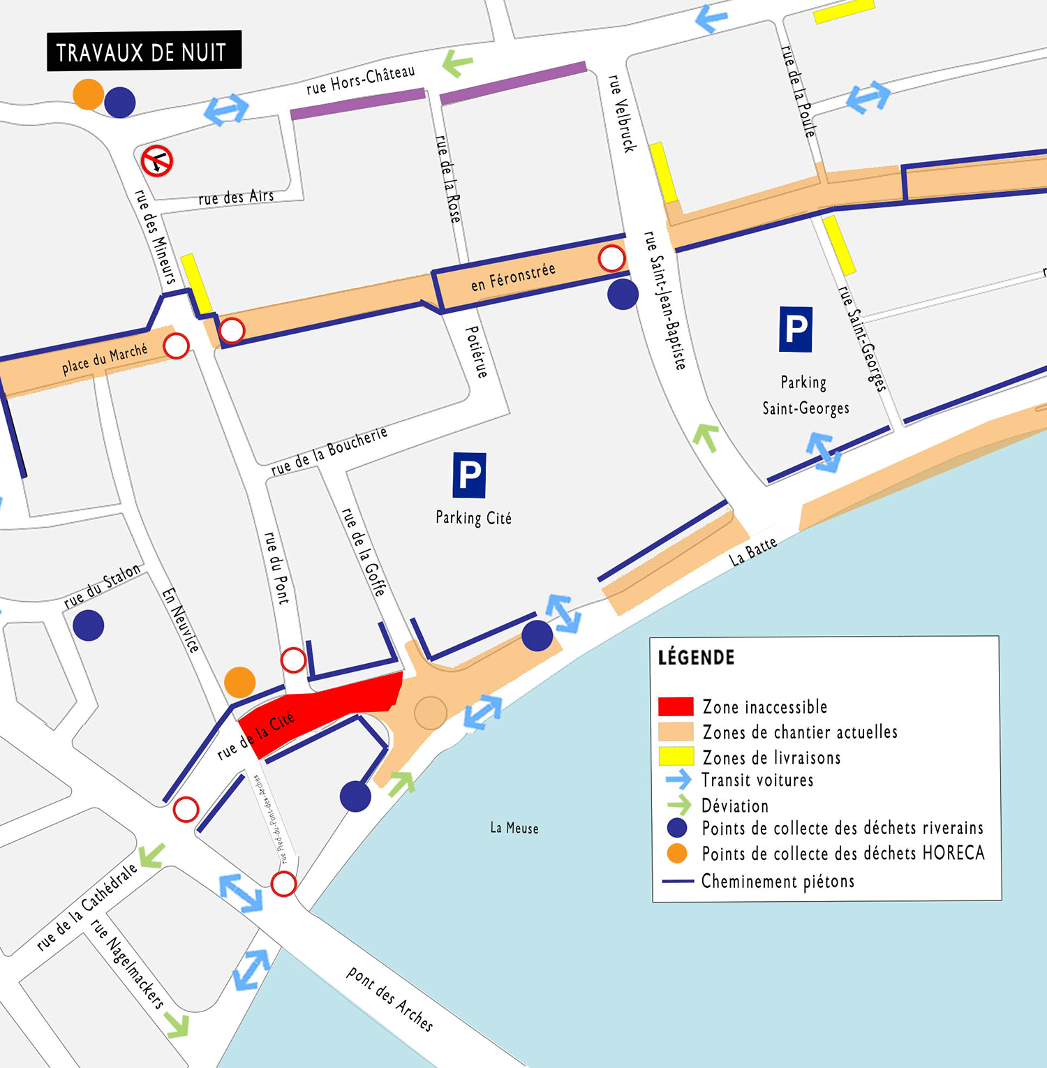 Livraison et pose des dernières dalles préfabriquées pour le tram rue de la Cité