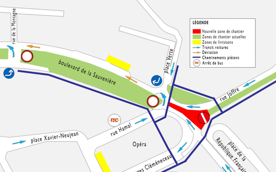 Changement au rond-point Opéra: l’accès à la place de la république Française restreint