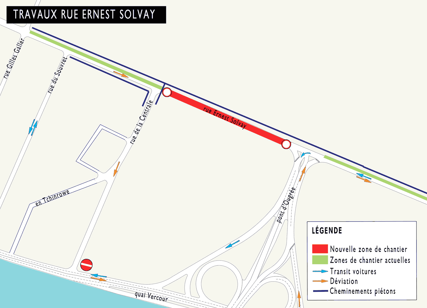 Travaux: pose d’asphalte rue Ernest Solvay