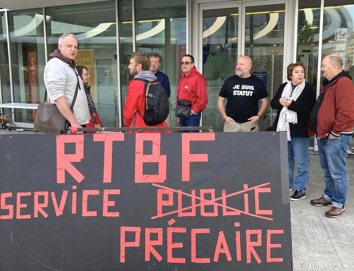 Grève à la RTBF, hier, sur le site Media Rives