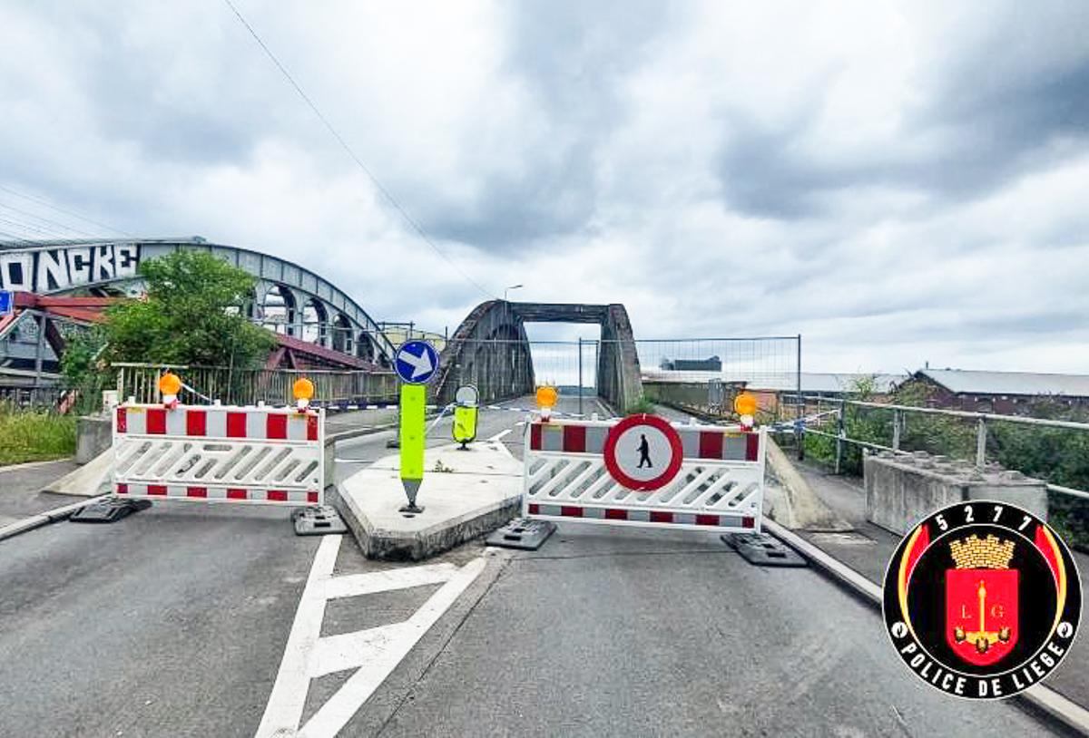 Le pont rue Denis Lecocq entre Chênée et Angleur fermé, même pour les piétons