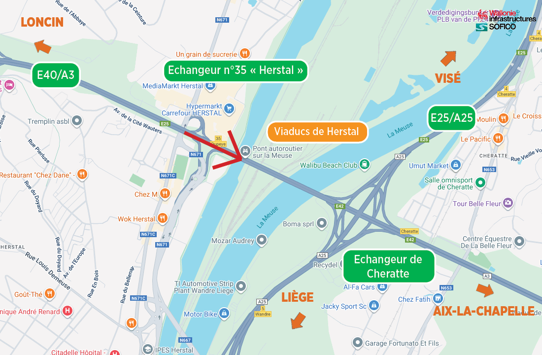 Des travaux de sécurisation sur le viaduc de Herstal impactent la circulation jusque jeudi