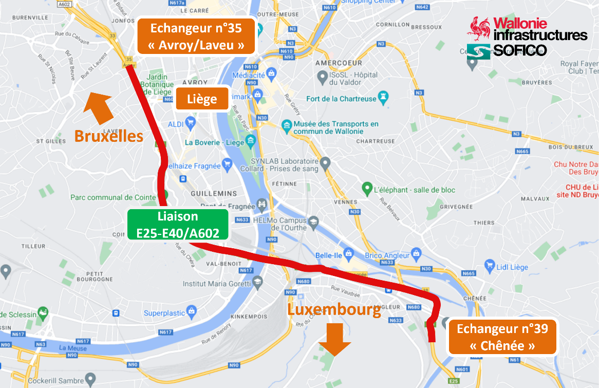 Cinq nouvelles nuits de fermeture sur la liaison E25-E40/A602 en mars