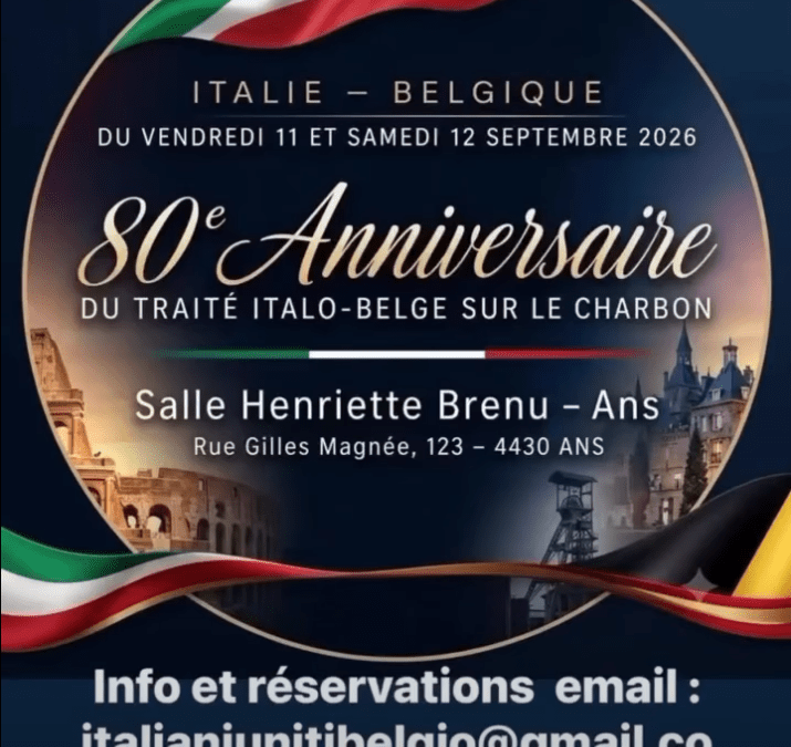 Agenda ► 80° anniversaire traite Italo–Belge sur le charbon (1946–2026)
