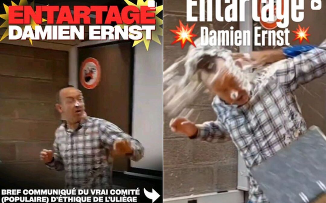 Des individus masqués entartent Damien Ernst en plein cours à l’ULiège